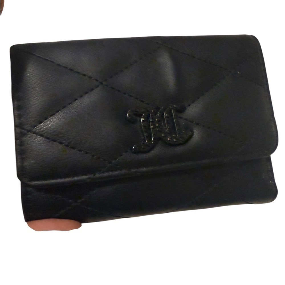 Juicy Couture Black Quilted Wallet in new condition comes with kay chain holder